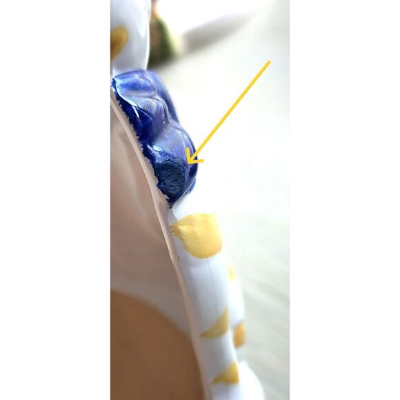 PAPER TOWEL HOLDER/DISPENSER-ALCO-Countertop-White Cat-Yellow Stripes-Ceramic - Picture 10 of 10